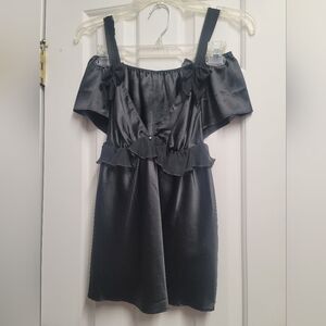 Victoria's Secret Black Satin Cami Set